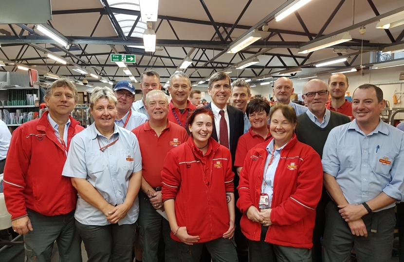 David Rutley MP with postal workers at Macclesfield Delivery Office