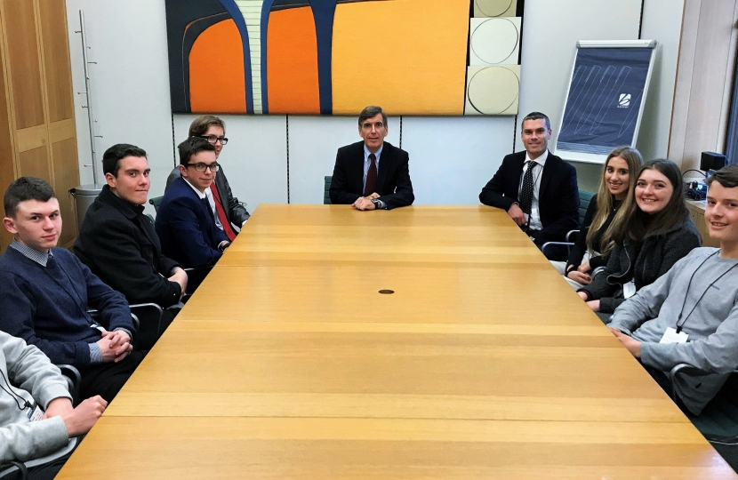 David Rutley MP with the students from Macclesfield