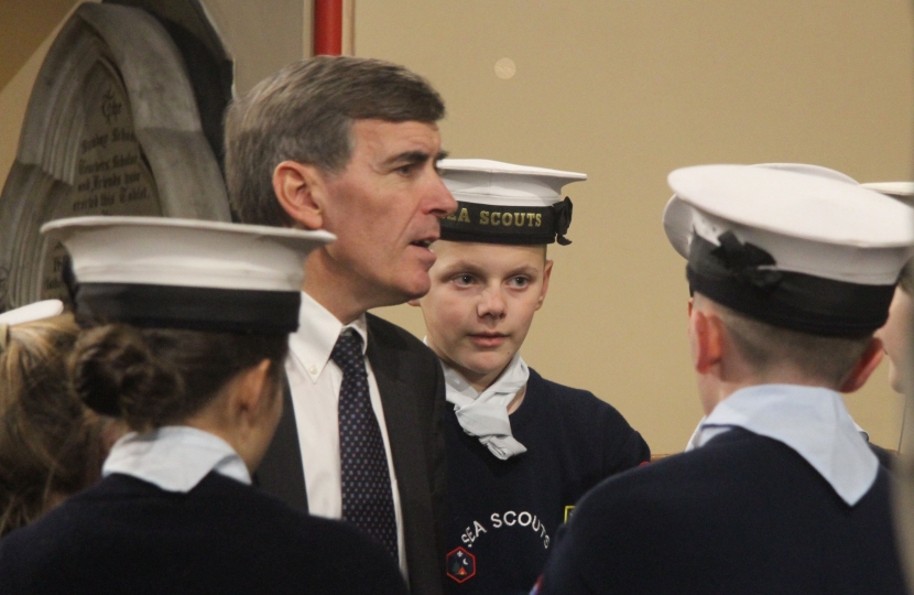 DR talking with Sea Scouts