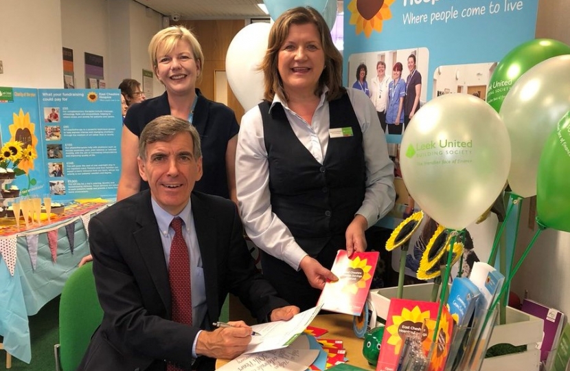 David Rutley MP with staff from Leek United Building Society