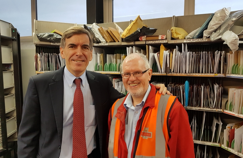 David Rutley MP with local postman Peter Geoghegan