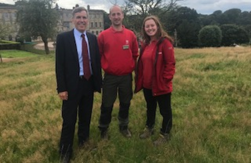 David Rutley MP with Claire Disley and Lead Ranger Chris Dunkerley