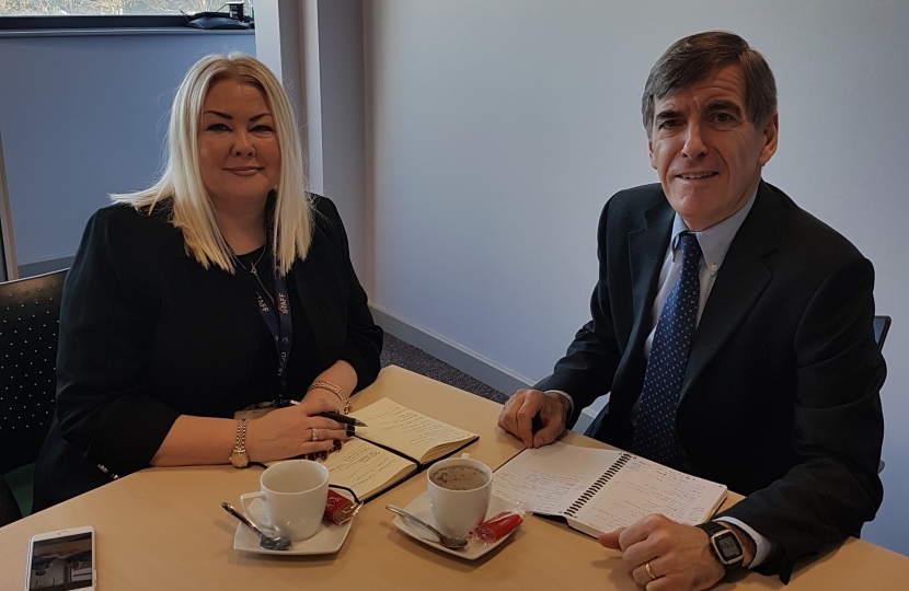 David Rutley MP with Rachel Kay, Chief Executive of Macclesfield College