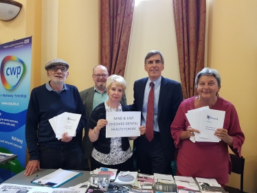 David Rutley MP with Michael Heale and local representatives from MIND