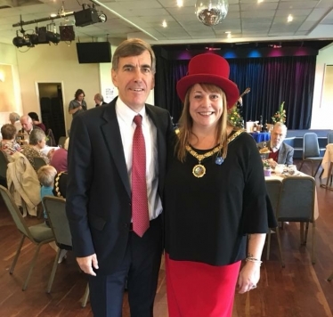 David Rutley MP with Mayor of Poynton Cllr Sarah-Jane Gilmore