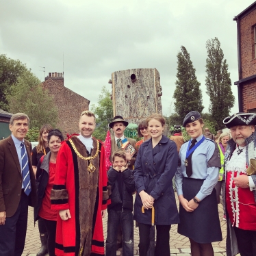 David Rutley MP with the Mayor of Macclesfield, Cllr Adam Schofield and his consort, Heather, and other guests at the Barnaby Festival.
