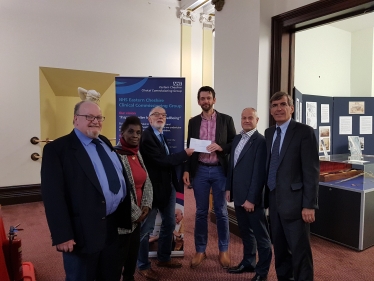 David Rutley MP with local resident Geoff Gray, Cllr Alift Harewood, Michael Heale (Chair, East Cheshire Mental Health Forum), Dr Mike Clark (Deputy Chair – Clinical at ECCCG), and Jerry Hawker (Chief Officer, ECCCG)