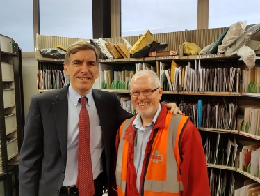 David Rutley MP with local postman Peter Geoghegan
