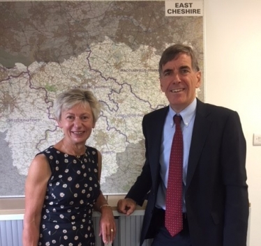 David Rutley MP with Cllr Rachel Bailey, Leader of Cheshire East Council