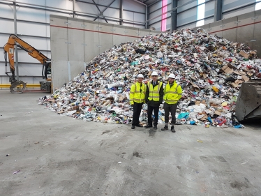 David Rutley MP with Mr Charlie Griffies, Business Manager Parks & Grounds at Ansa, and Mr Ralph Kemp, Corporate Manager Commissioning - Waste and Environmental Services at Cheshire East Council