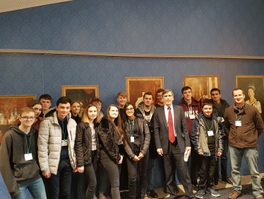 David Rutley MP with students from Fallibroome Academy, from their visit to Parliament last month.