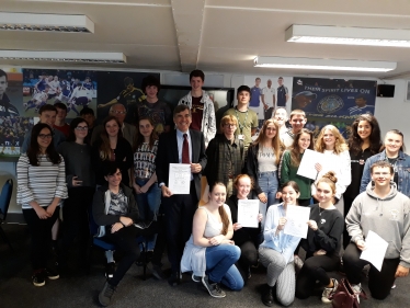 David Rutley MP with the young people taking part in the National Citizen Service in Macclesfield