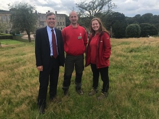 David Rutley MP with Claire Disley and Lead Ranger Chris Dunkerley