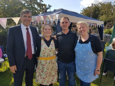 David Rutley MP with Alan and Lisa Bolshaw, and Jennifer from Wren & V
